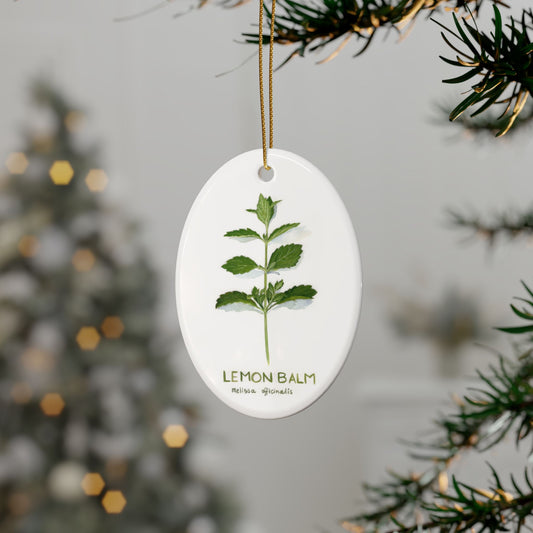 Lemon Balm Ceramic Ornament