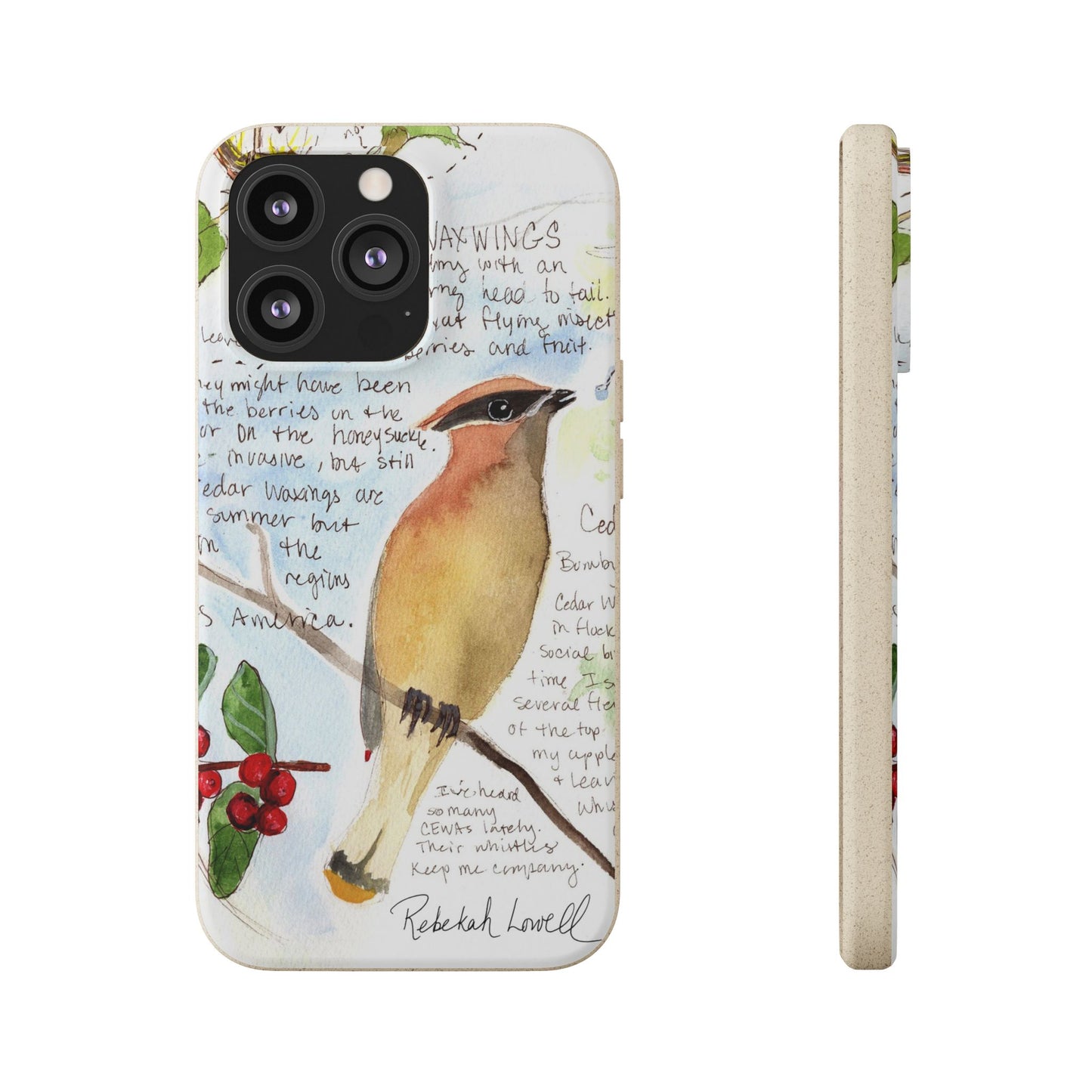 Cedar Waxwing Biodegradable Phone Case