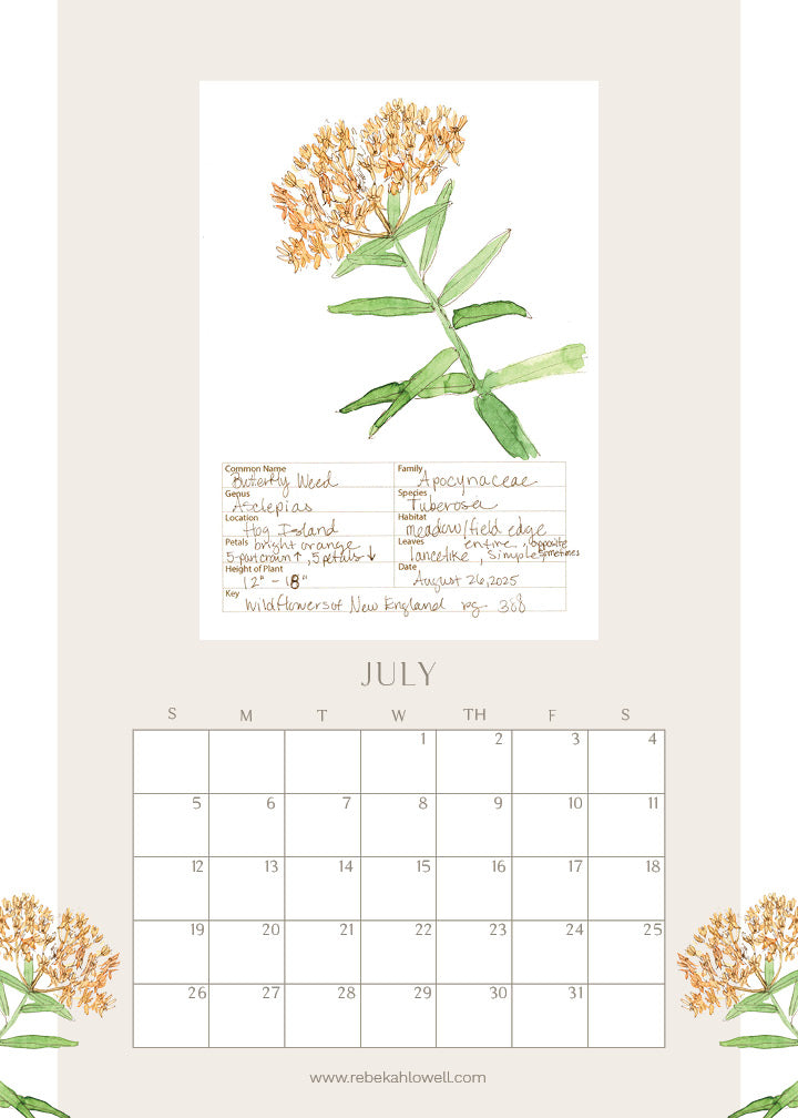 2026 Wildflower Wall Calendar