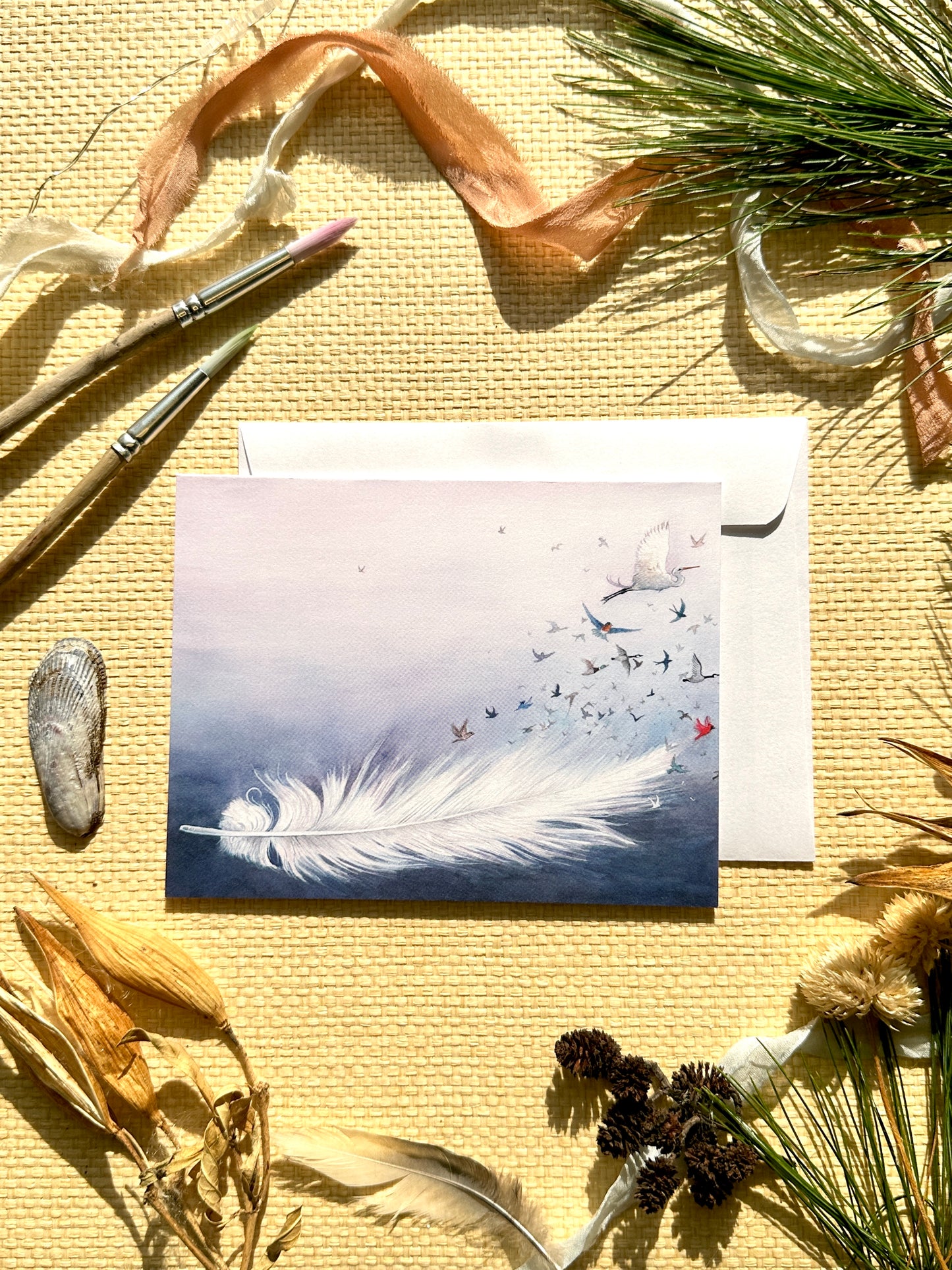 Birds of a Feather Blank Notecard, version 2