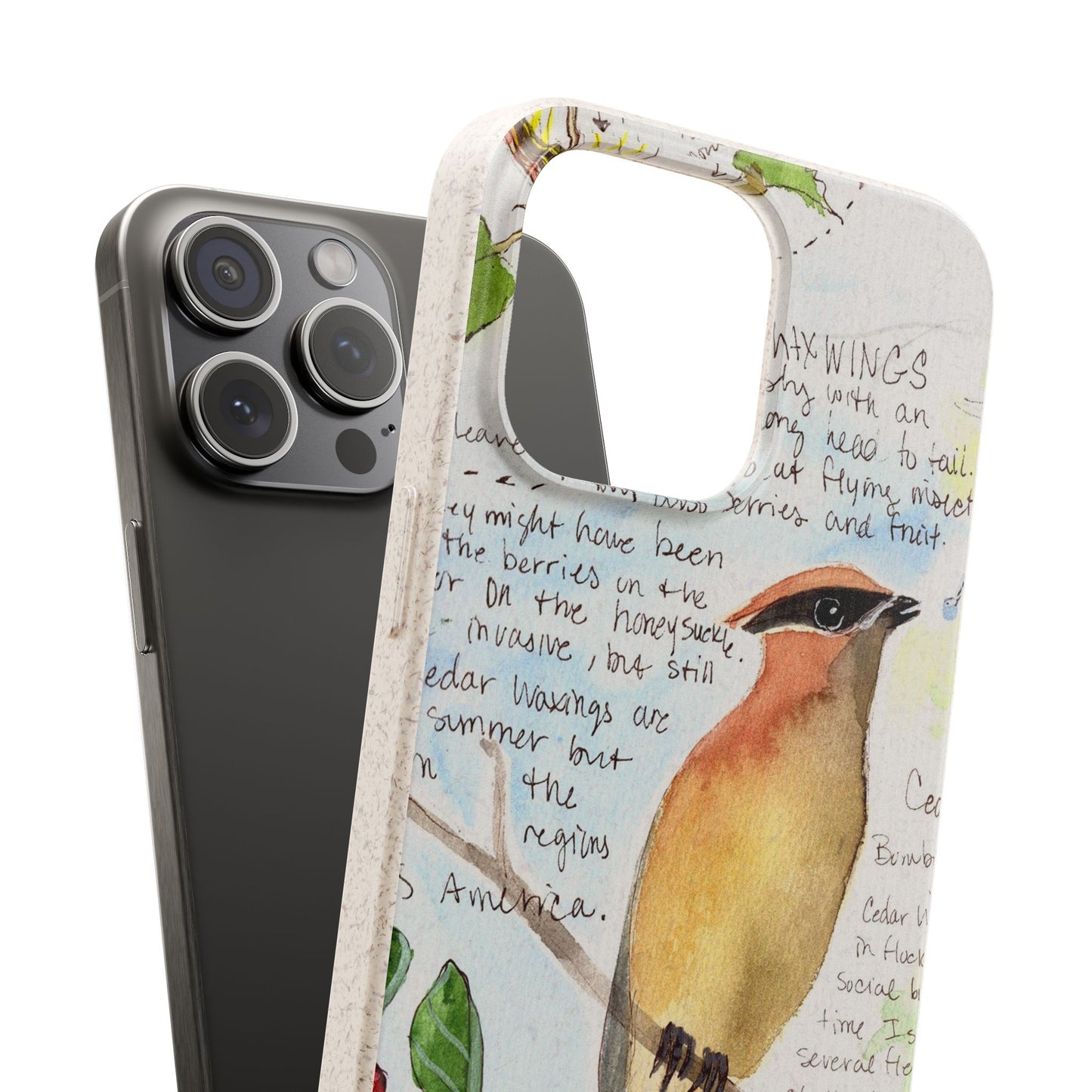 Cedar Waxwing Biodegradable Phone Case