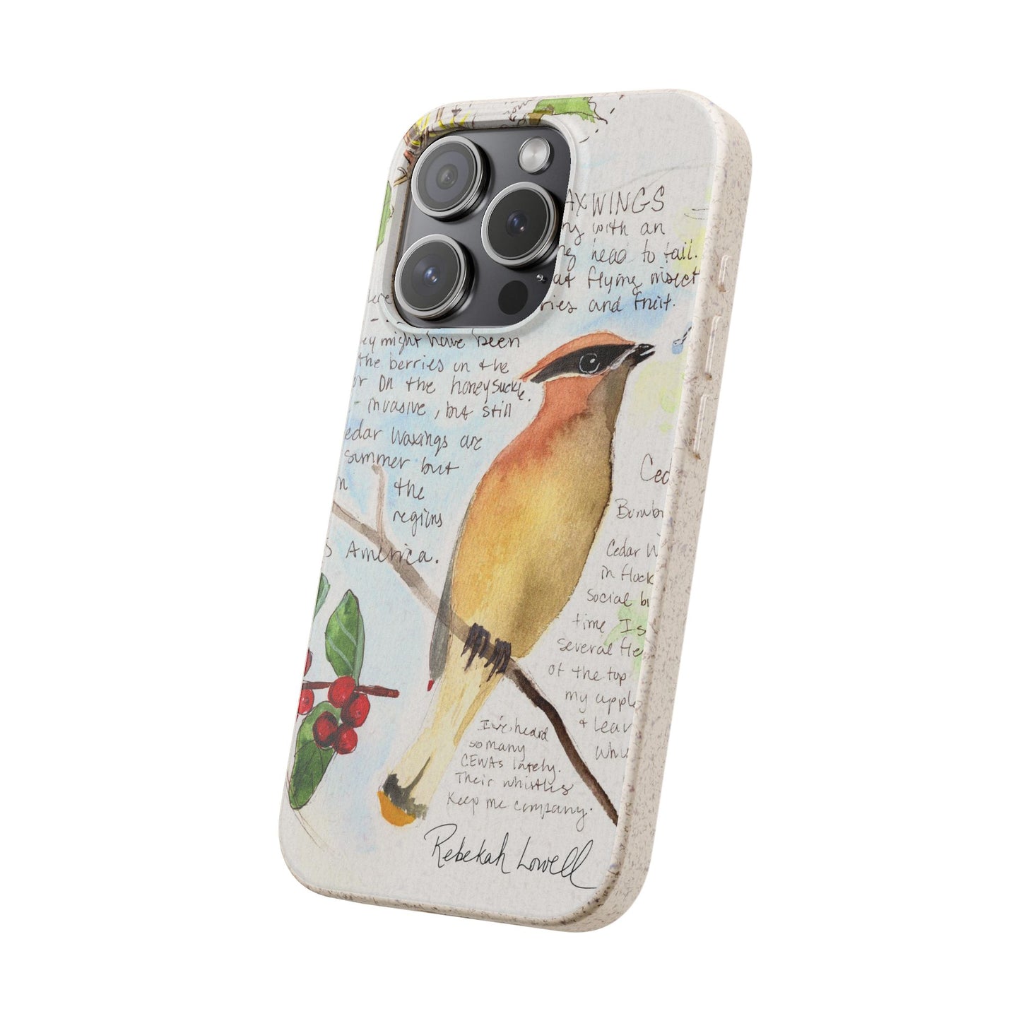 Cedar Waxwing Biodegradable Phone Case
