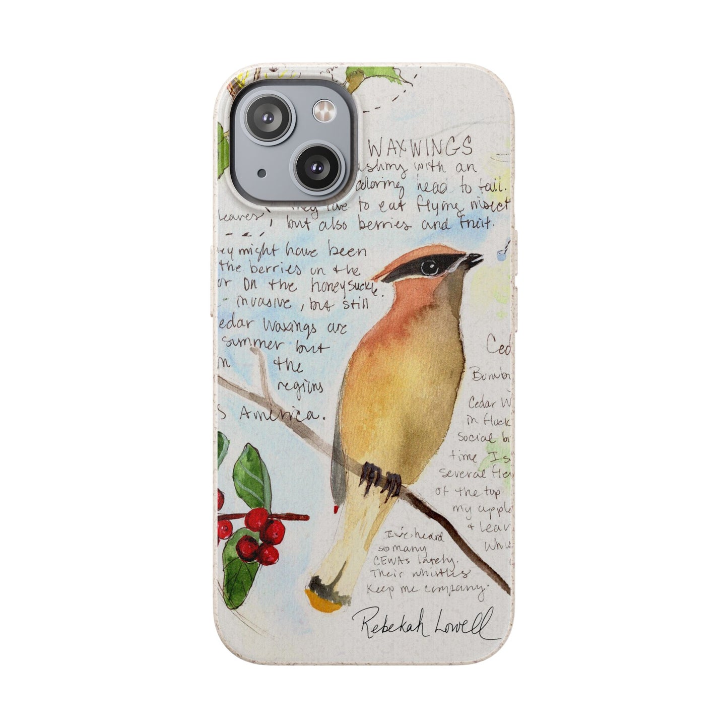 Cedar Waxwing Biodegradable Phone Case