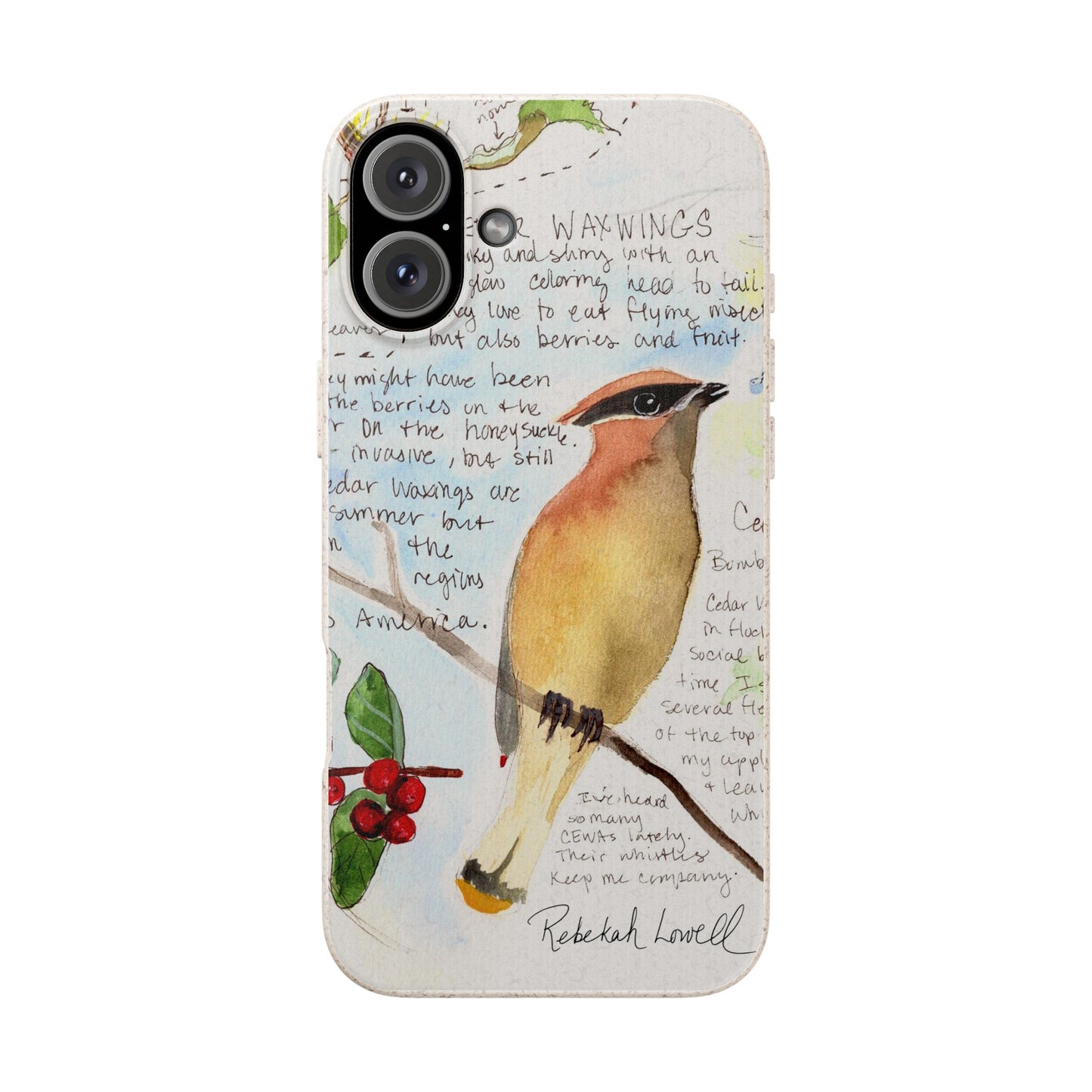 Cedar Waxwing Biodegradable Phone Case