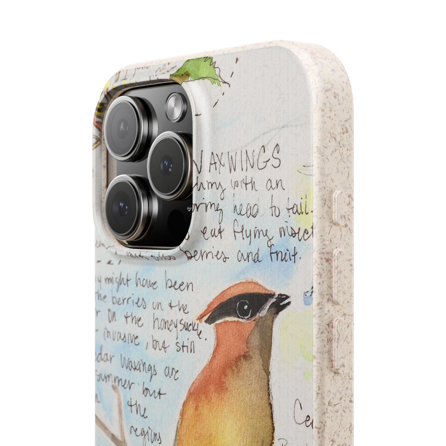 Cedar Waxwing Biodegradable Phone Case