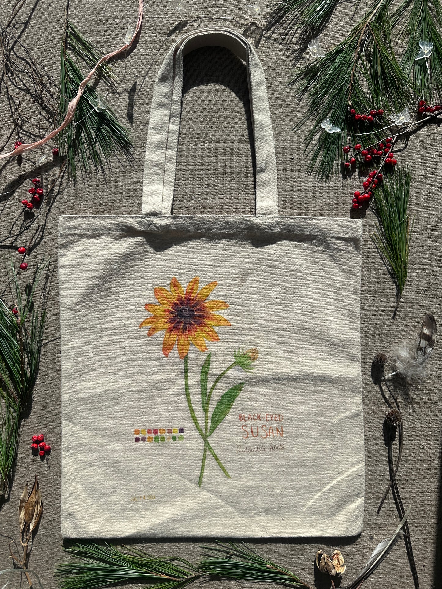 RUDBECKIA Cotton Canvas Tote Bag