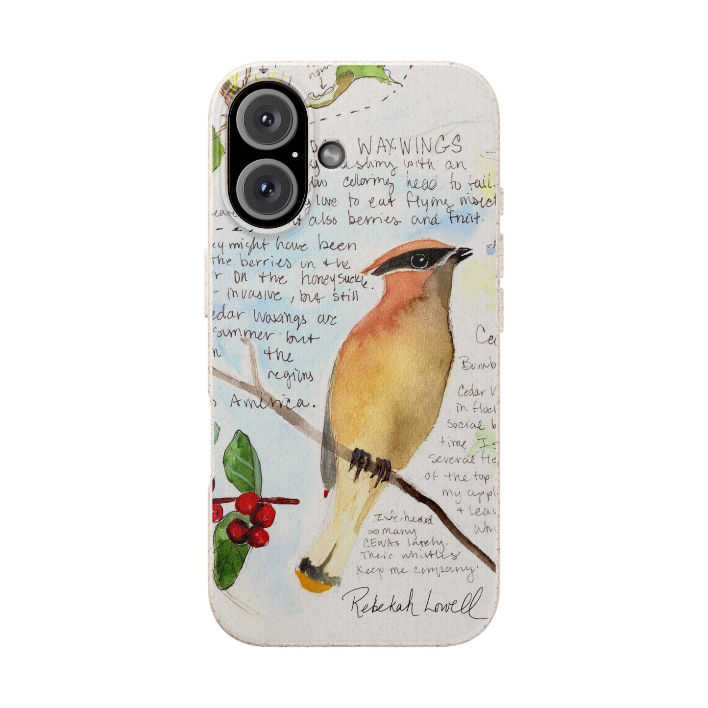 Cedar Waxwing Biodegradable Phone Case