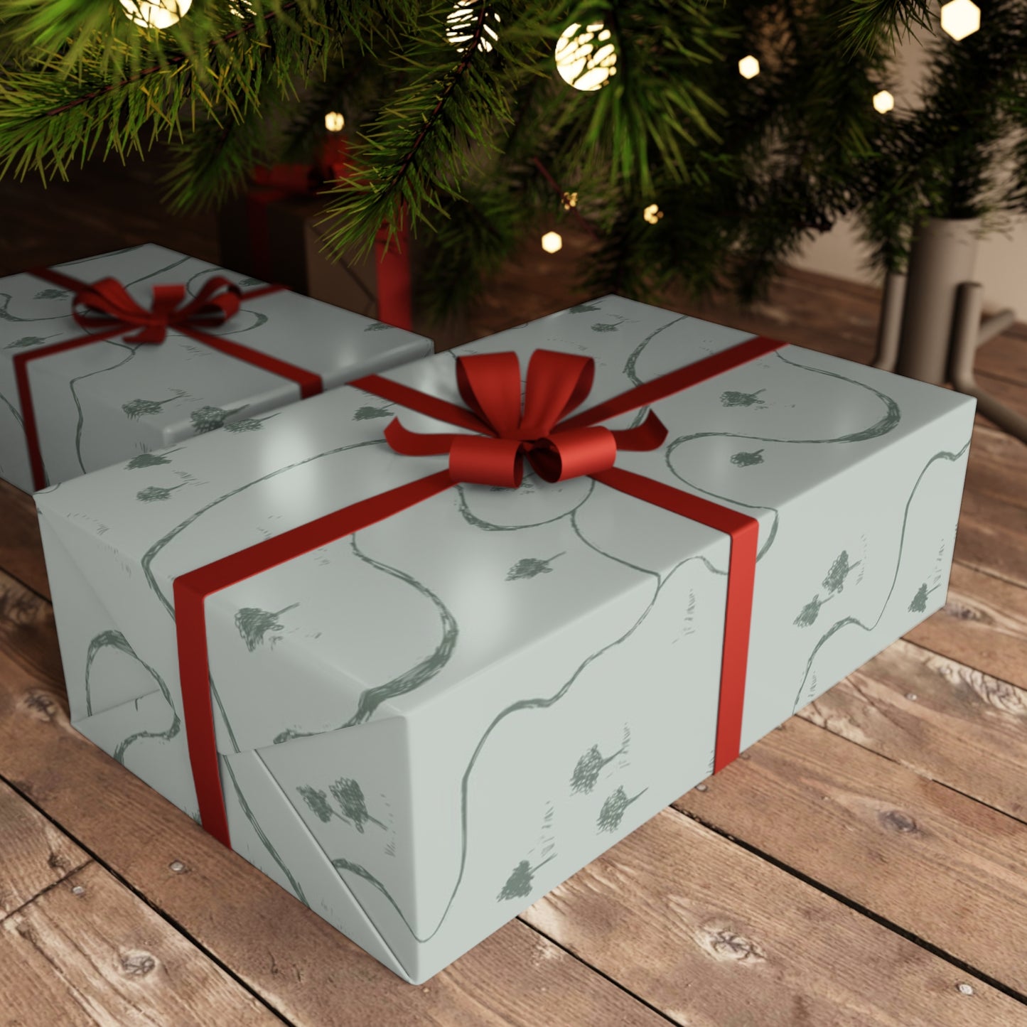 Winding Road Holiday Gift Wrap Wrapping Paper