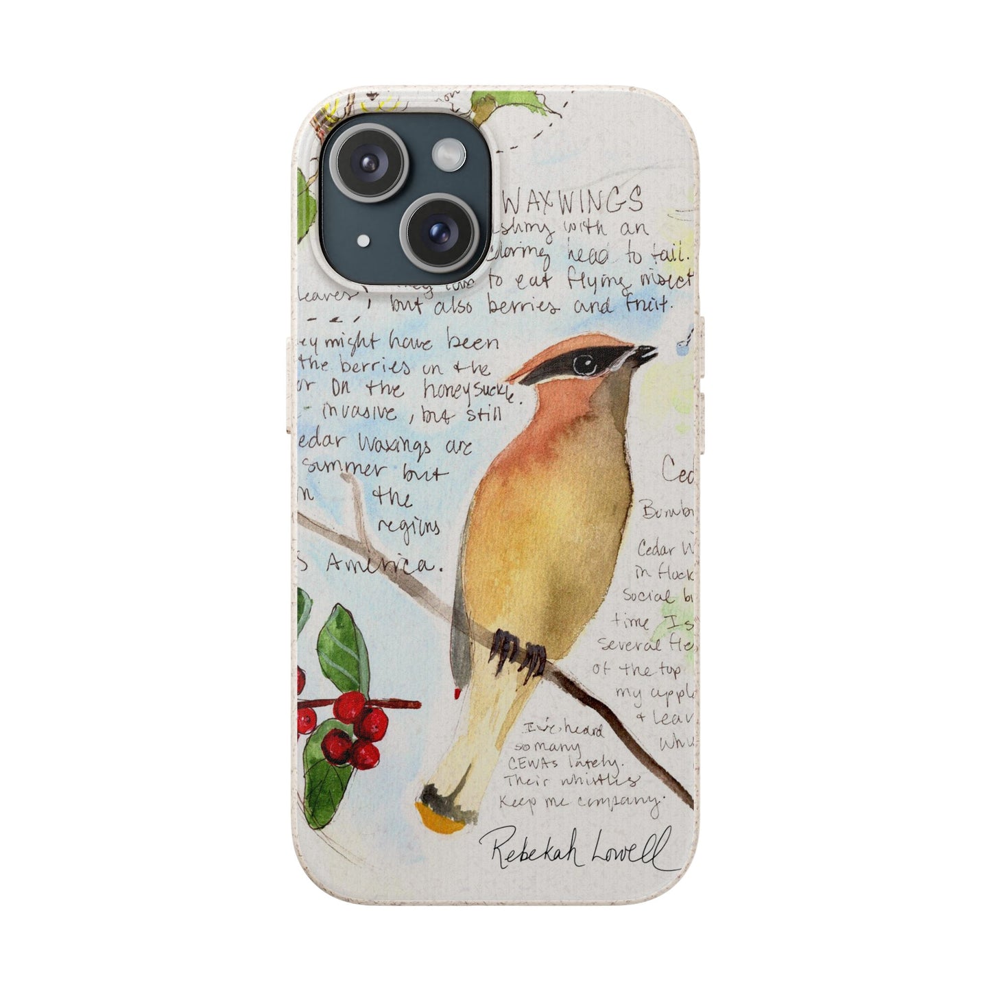 Cedar Waxwing Biodegradable Phone Case