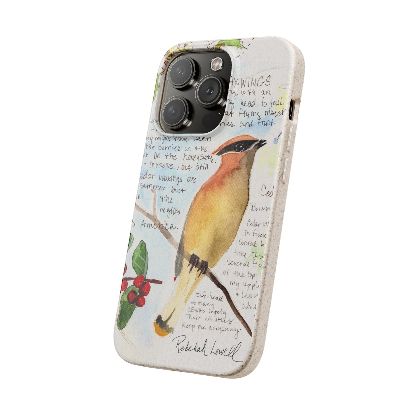 Cedar Waxwing Biodegradable Phone Case