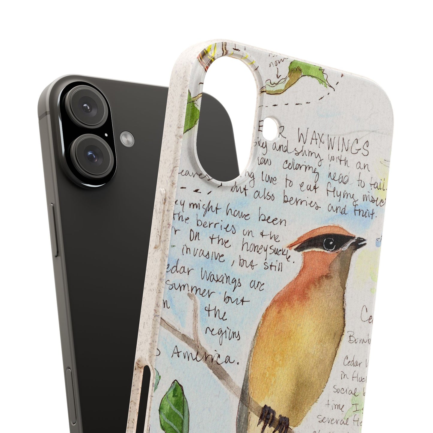 Cedar Waxwing Biodegradable Phone Case