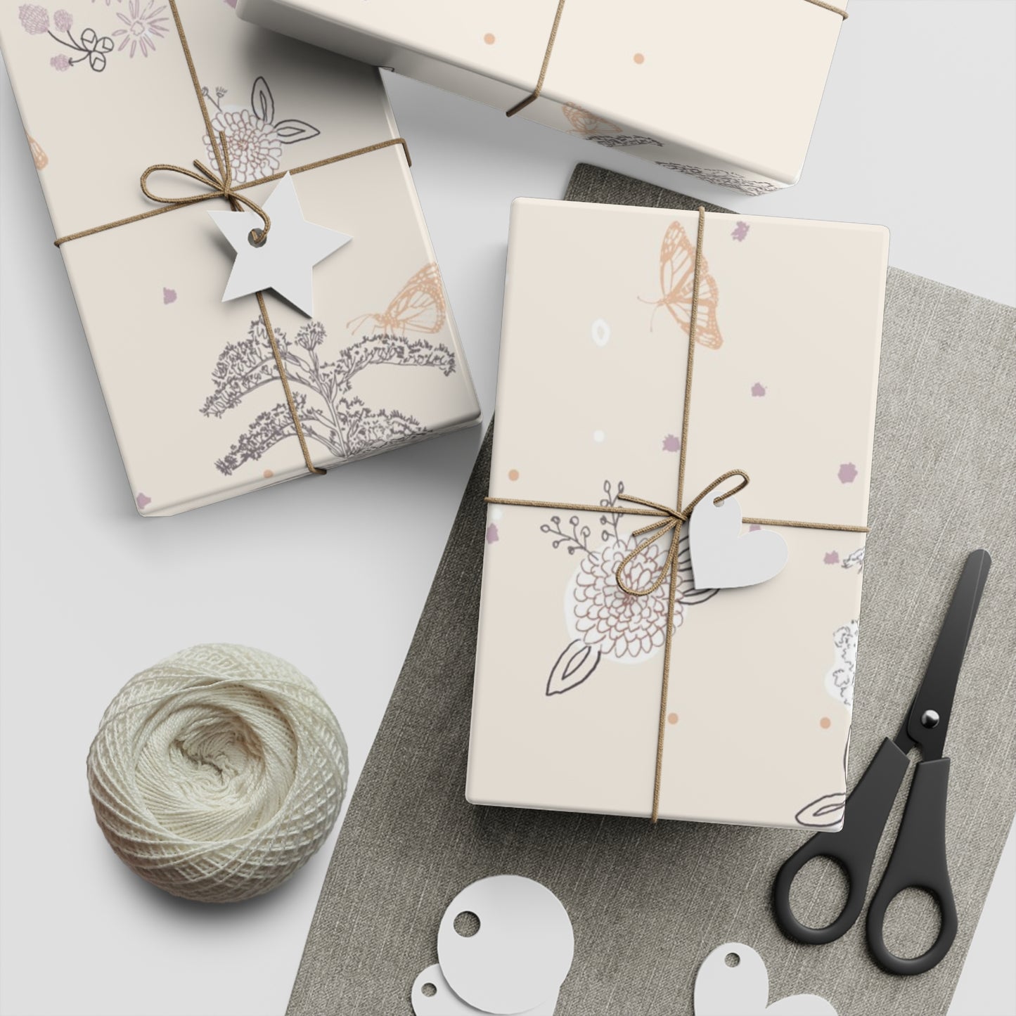 Monarch Bouquet Holiday Gift Wrap Wrapping Paper