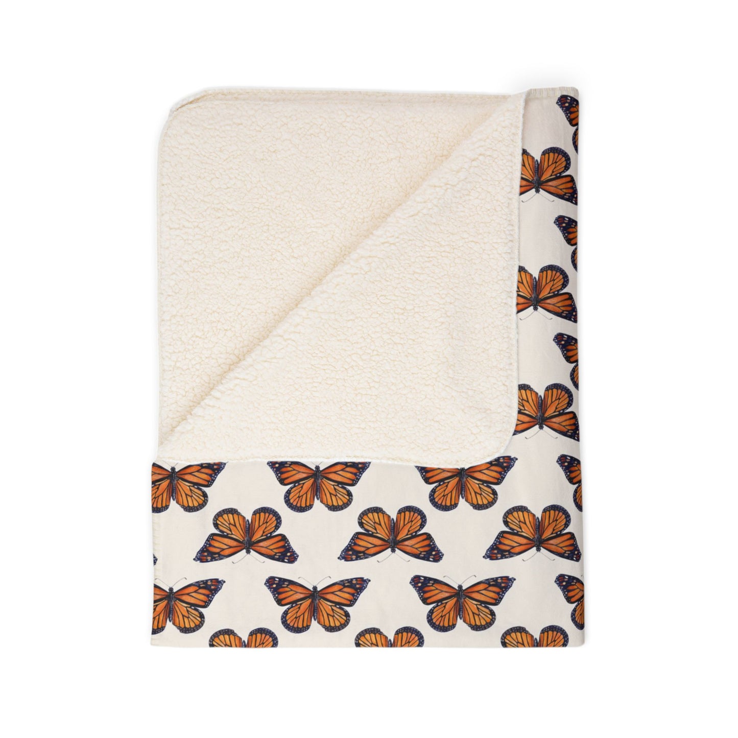 Monarch Butterfly Fleece Sherpa Blanket