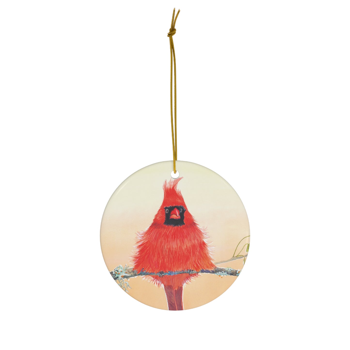 Cardinal Ornament, ceramic