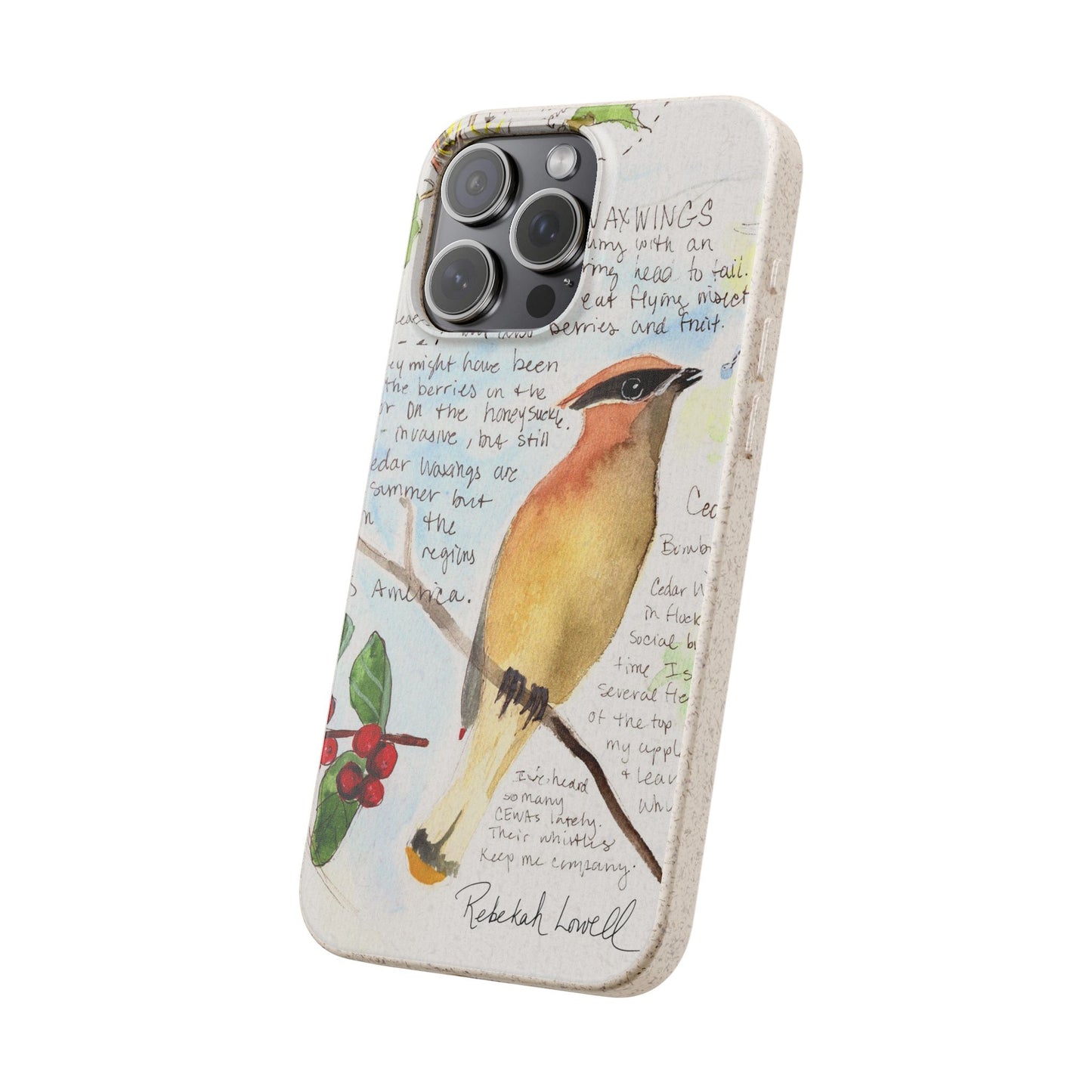 Cedar Waxwing Biodegradable Phone Case