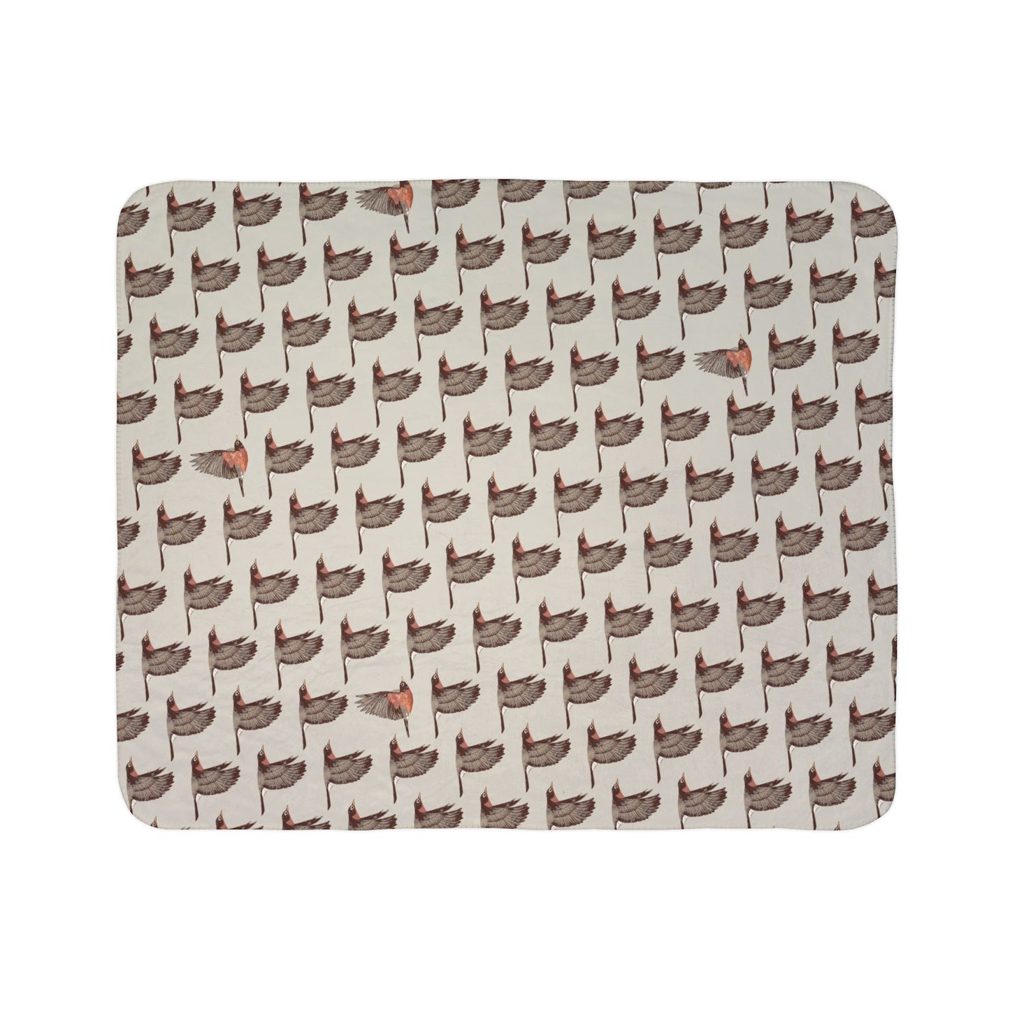 Robins in Flight Fleece Sherpa Blanket
