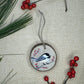 Hand-painted Wood Slice Ornament, Black-capped Chickadee