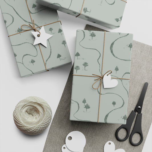 Winding Road Holiday Gift Wrap Wrapping Paper