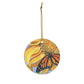 Sipping on Sunflowers, Monarch Butterfly Ornament, ceramic