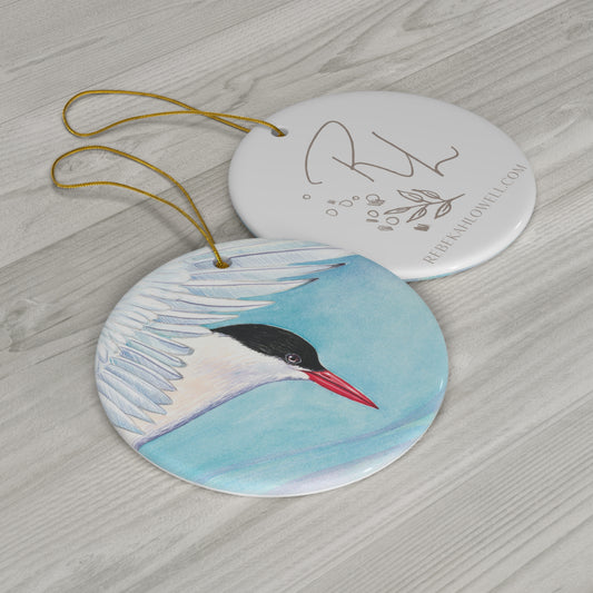 Arctic Tern Ornament, ceramic