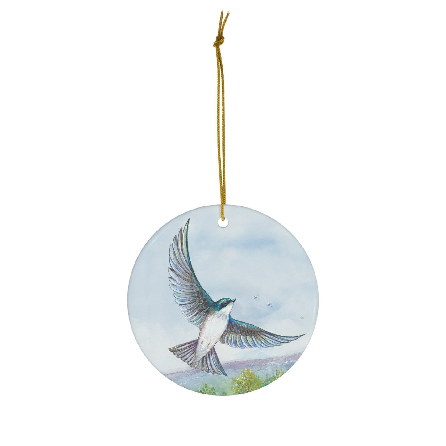 Tree Swallow Ornament, ceramic