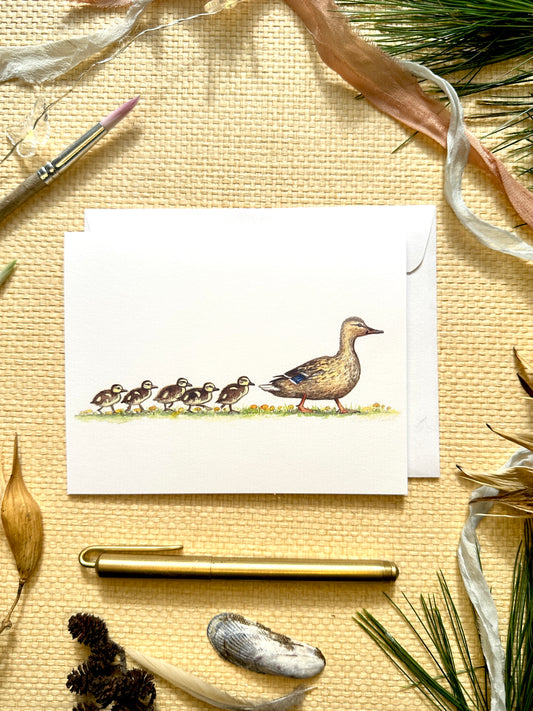 Ducks in a Row Blank Notecard