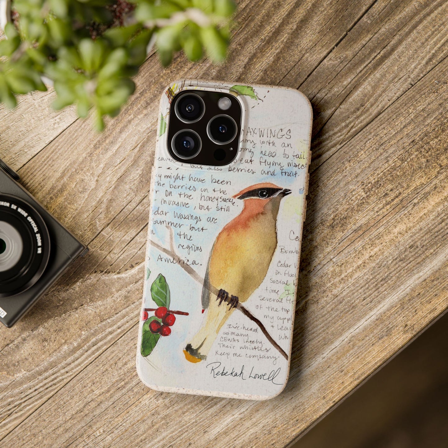 Cedar Waxwing Biodegradable Phone Case