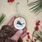 Hand-painted Wood Slice Ornament, Dark-eyed Junco