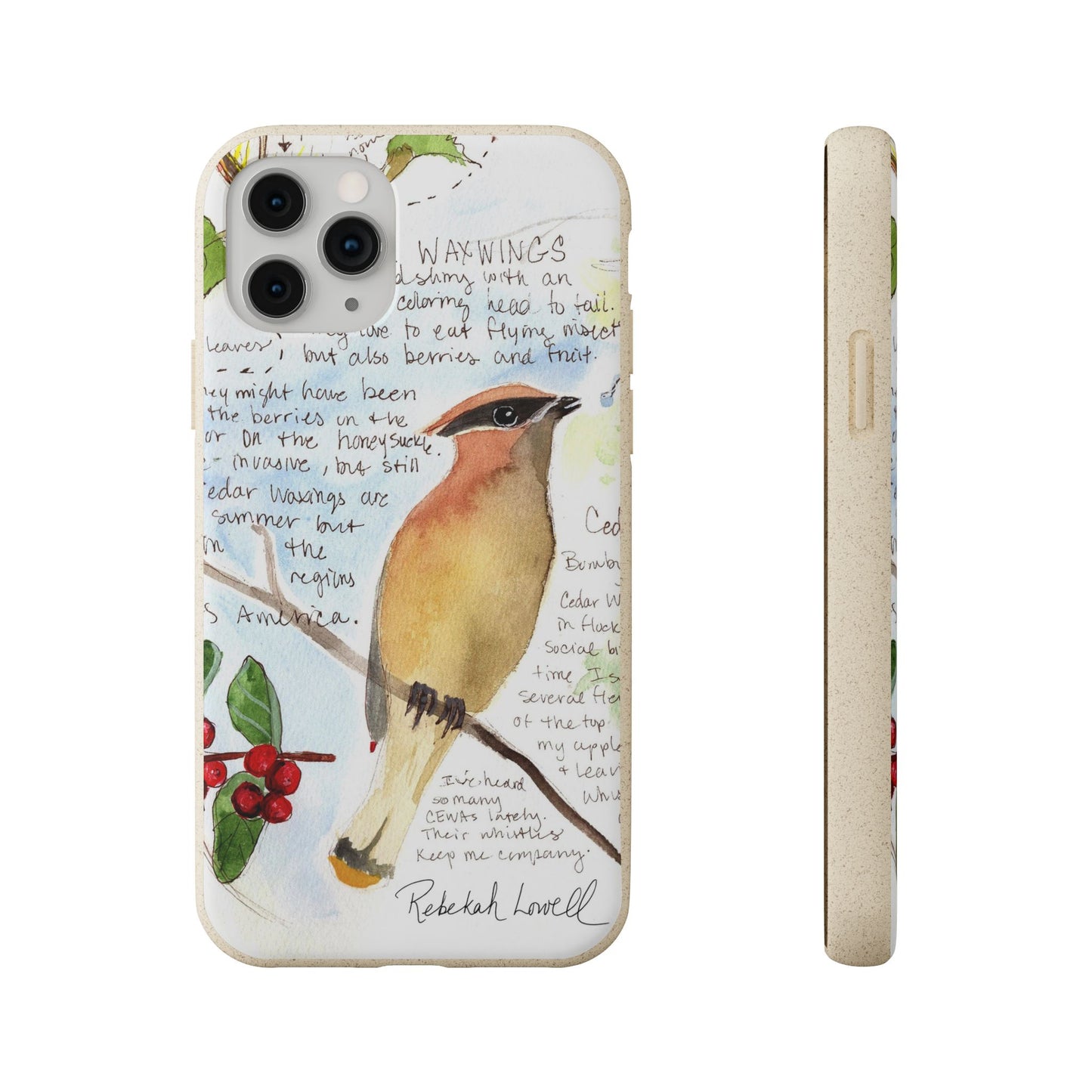 Cedar Waxwing Biodegradable Phone Case