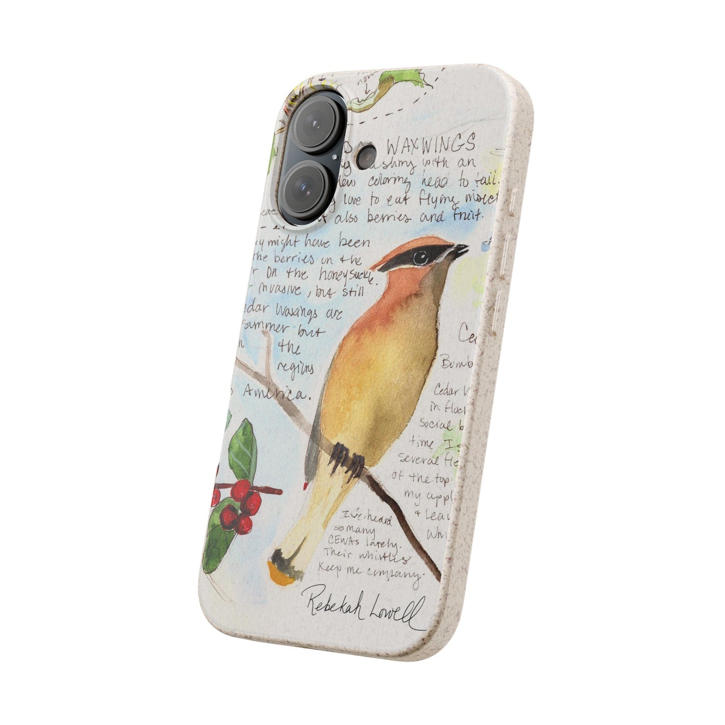 Cedar Waxwing Biodegradable Phone Case