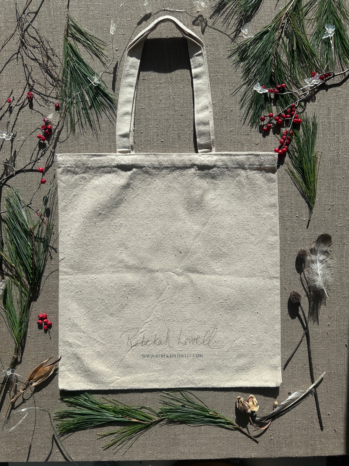 PURPLE BASIL Cotton Canvas Tote Bag