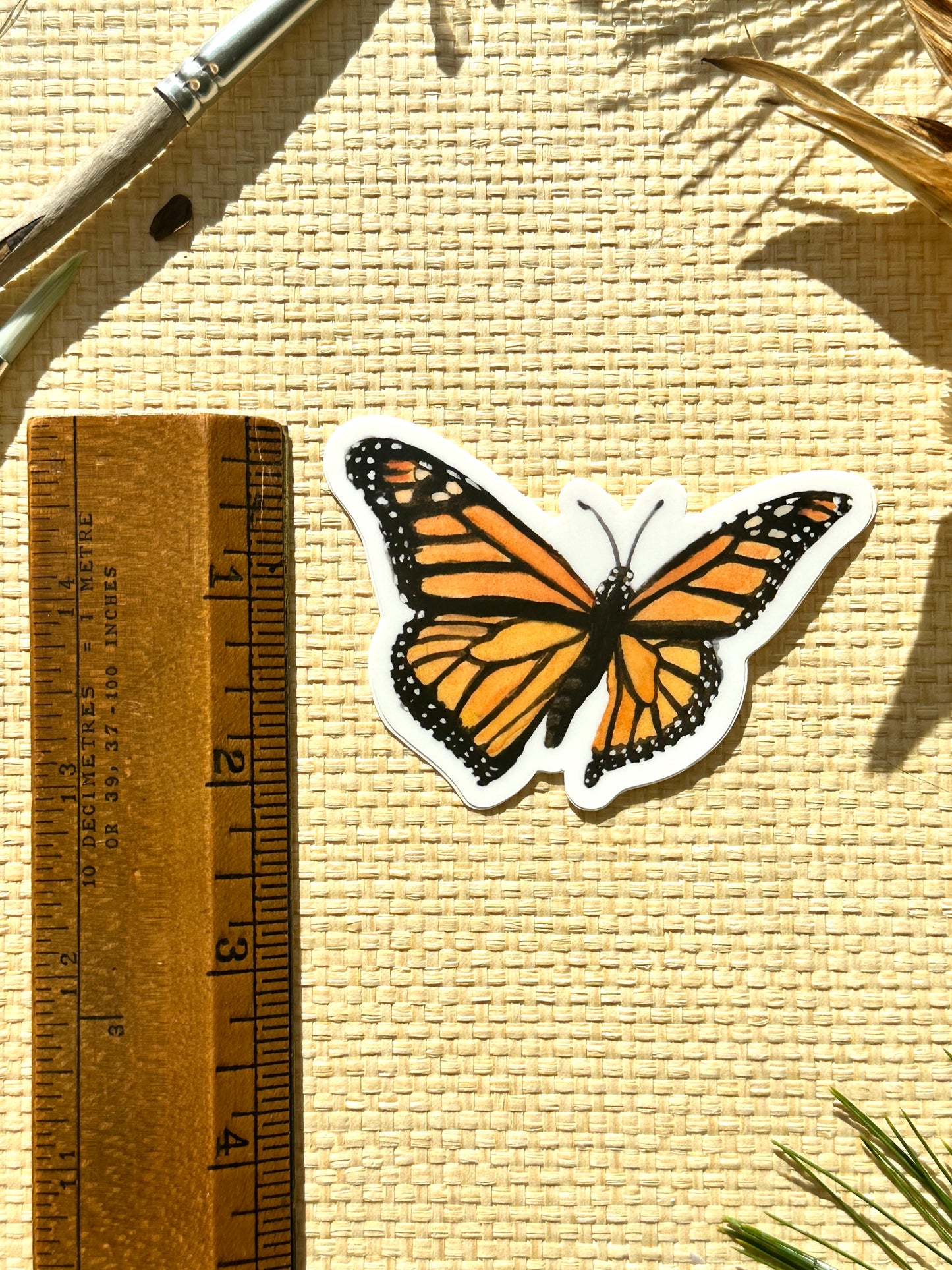 Monarch Butterfly in Flight Vinyl Decal Bumper Sticker