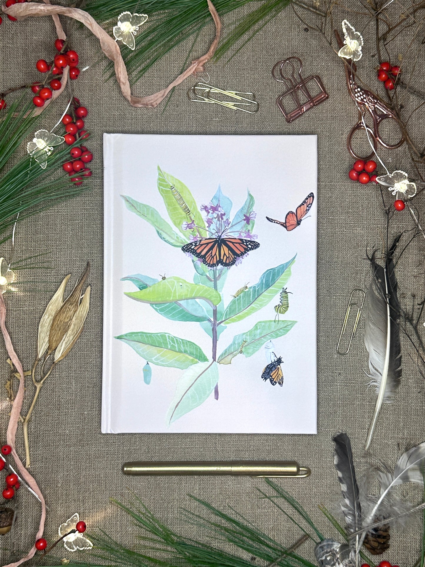 Monarchs & Milkweed Matte Hardcover Lined Journal