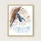 "Birding is For Everybody" Birdability Week White-breasted Nuthatch Art Print by Rebekah Lowell