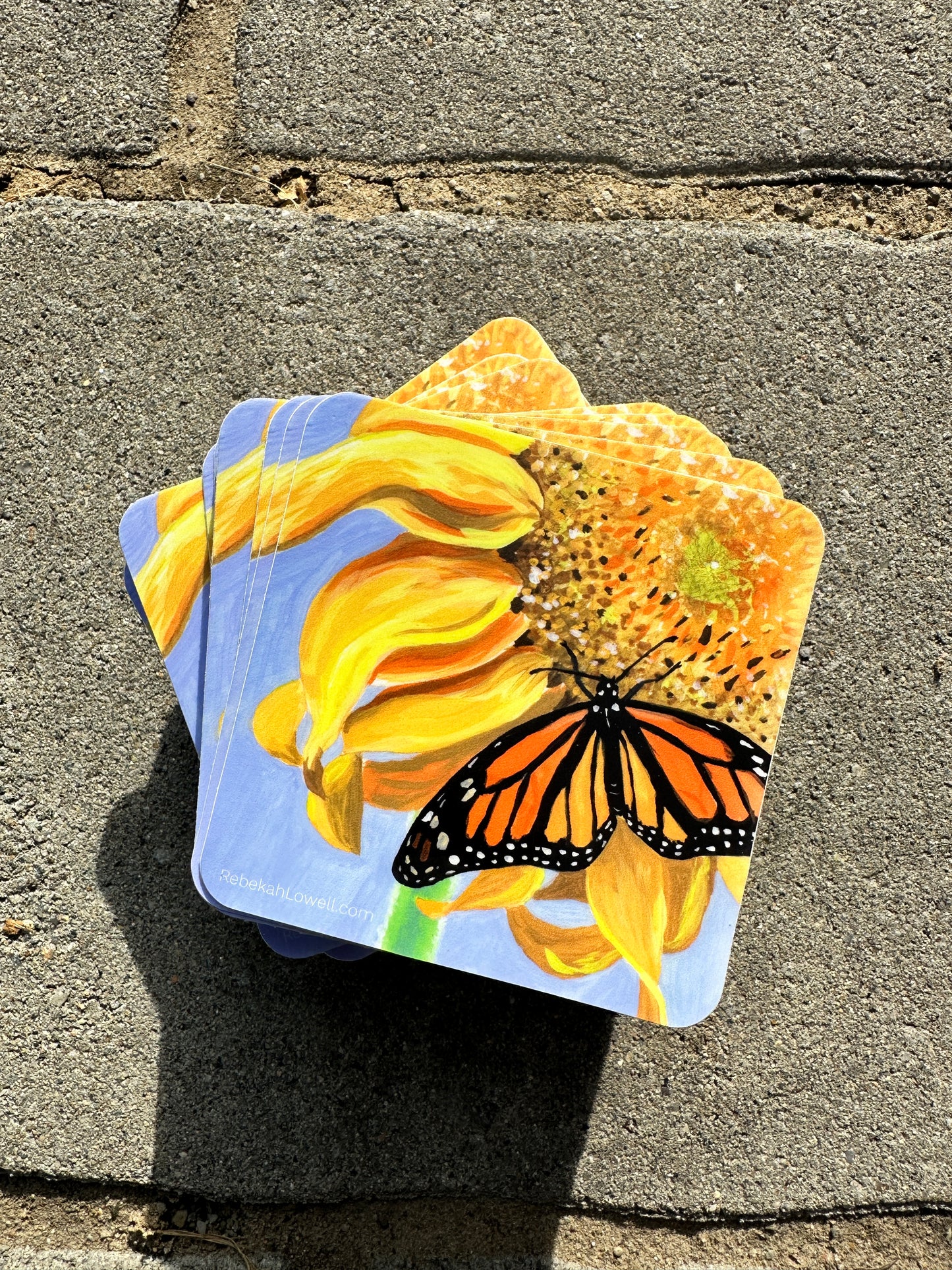 Sipping on Sunflowers Monarch  Butterfly Sticker