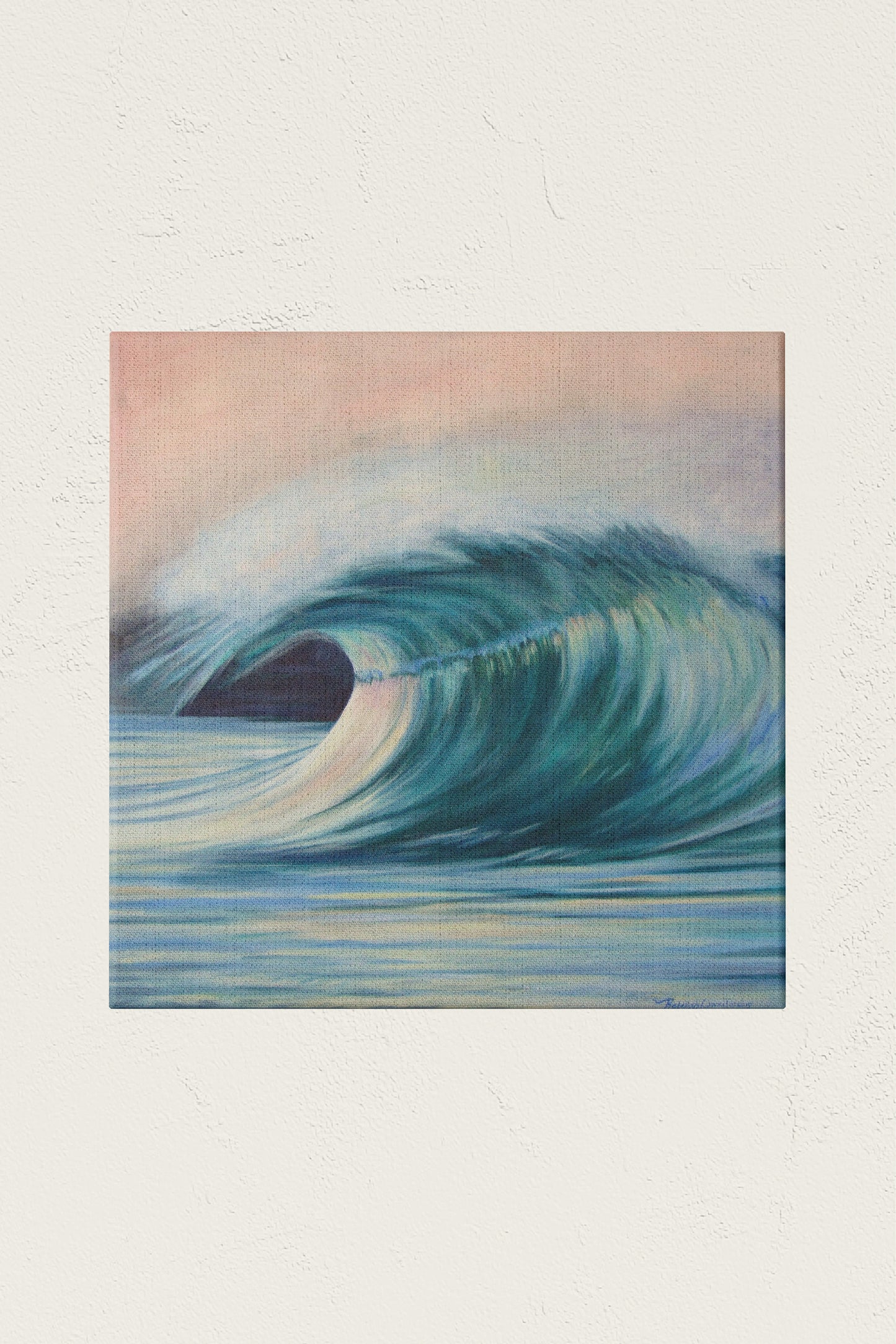 Ocean Wave Original Gallery Wrap Oil Painting on Canvas "Overtaken"