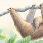 Sloth Mama and Baby Watercolor Painting Original Art "Laze in the Shade"