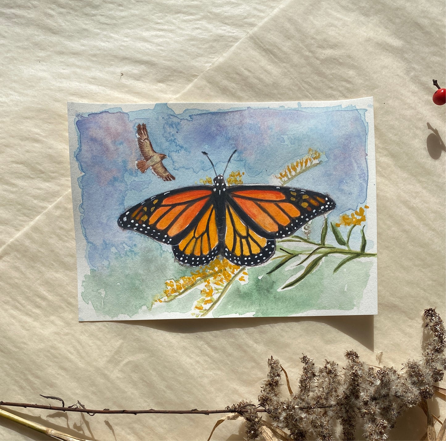 Watercolor Monarch Painting