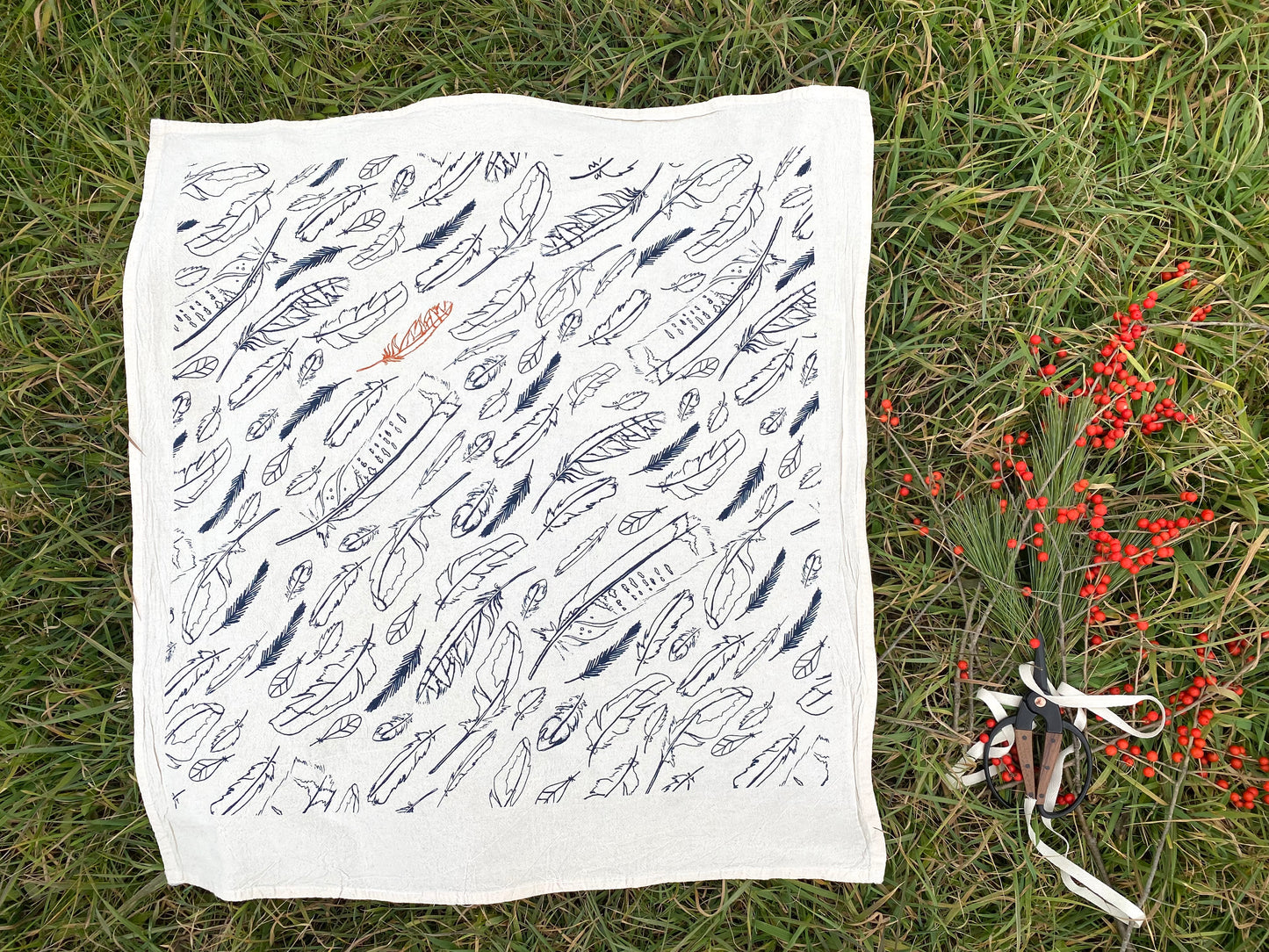 “Fearless” (Feathers) Flour Sack Towel — from the 'Fly Free' Collection